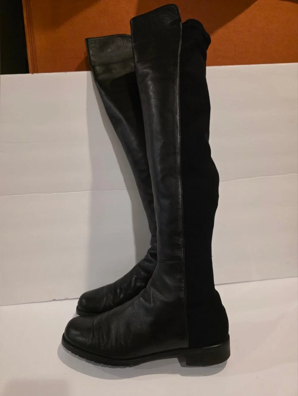 Stuart Weitzman 5050 Over-the-Knee Black Leather Boots Size 11